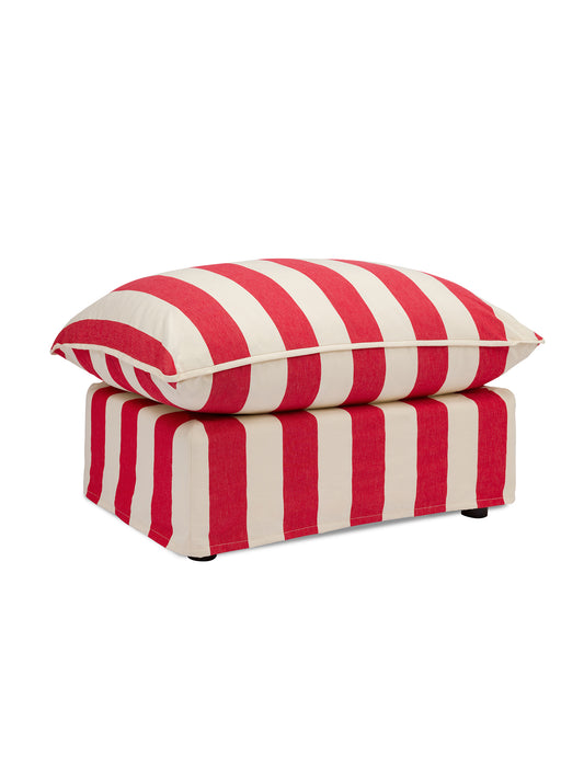 Cocobella Footstool in Petunia Red Stripe