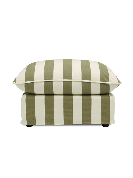 Cocobella Footstool in Spring Green Stripe