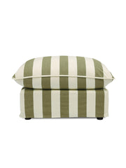 Cocobella Footstool in Spring Green Stripe