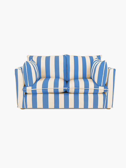 Cocobella 2 Seater Sofa in Cornish Blue Stripe