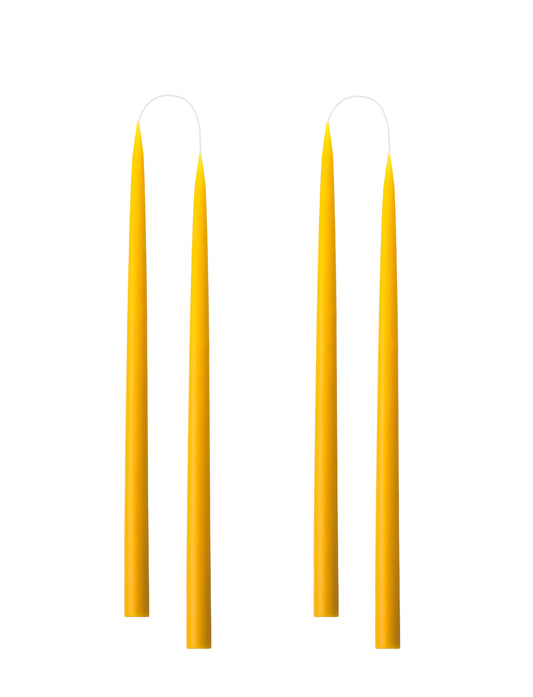 Hand Dipped Taper Candles 35cm - 4 per gift box - Yellow