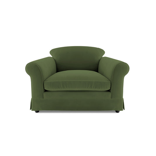 Salthrop Small Sofa with Big Back Cushions in Cotton Linen Evergreen - Made To Order