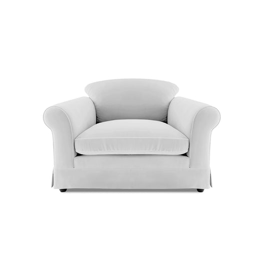 Salthrop Small Sofa with Big Back Cushions in Cotton Linen White Camellia - Made To Order