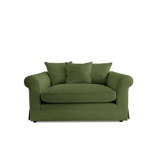 Salthrop Small Sofa in Cotton Linen Evergreen - Made To Order