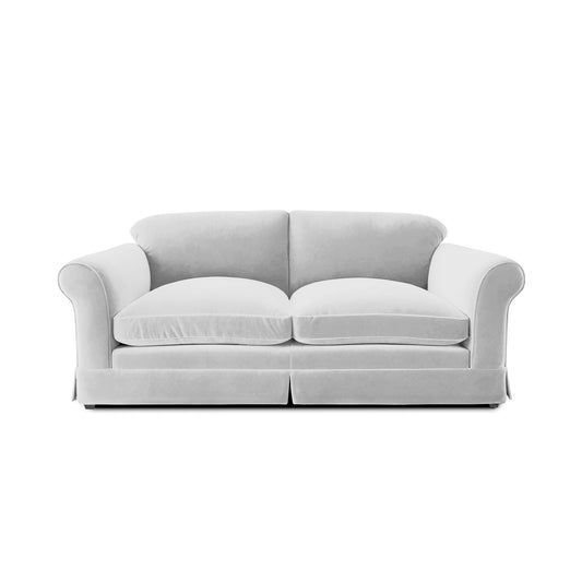 Salthrop Large Sofa with Big Back Cushions in Cotton Linen Snow Drop - Made to Order