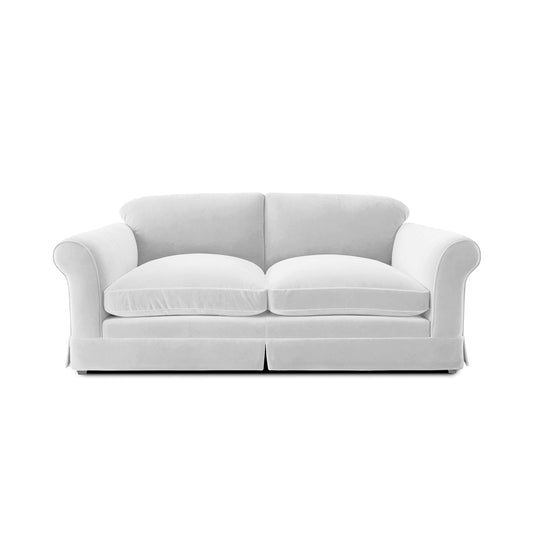 Salthrop Large Sofa with Big Back Cushions in Cotton Linen White Camellia - Made To Order