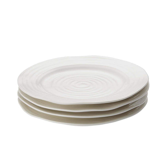 White Porcelain Dinner Plates - Set of Four