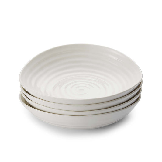 White Porcelain Pasta Bowl - Set of Four