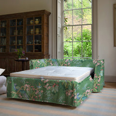 Coco 2.5 seater sofa bed with Knife Edge cushion in Juniper - Made to Order