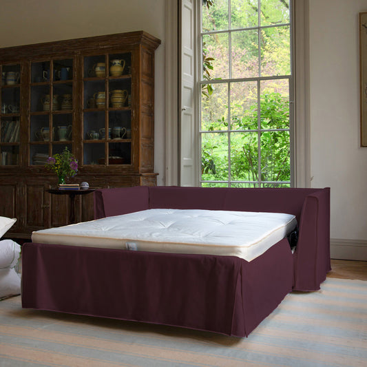 Coco 2.5 Seater Sofa Bed in Damson Linen - Made to Order