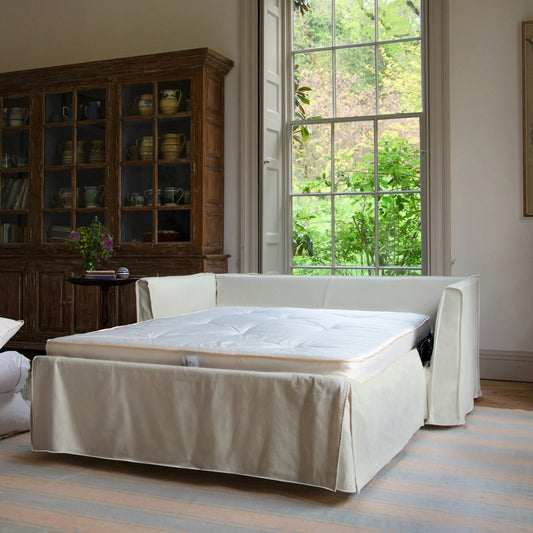 Coco 2.5 Seater Sofa Bed in Dove Linen - Made to Order