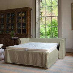 Coco 2.5 Seater Sofa Bed in Ivory Linen - Made to Order