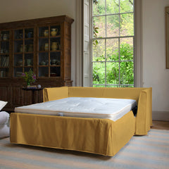 Coco 2.5 Seater Sofa Bed in Maize Linen - Made to Order