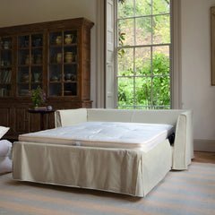 Coco 2.5 Seater Sofa Bed in Pearl Grey Linen - Made to Order