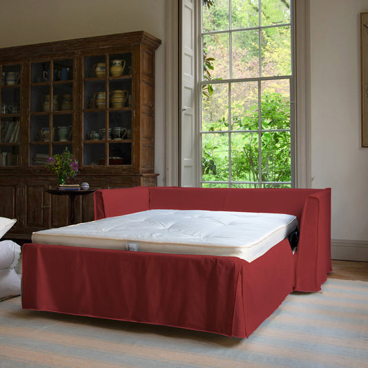 Coco 2.5 Seater Sofa Bed in Rouge Linen - Made to Order