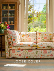 Coco 2.5 seater sofa cover with Contrast Piped Knife Edge cushion in Andrew Martin Wildwood Ivory