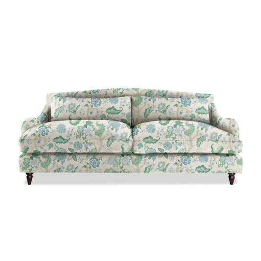 Felix 4 seater sofa in Natural Linen Kitty Blue Green