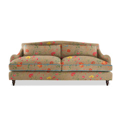 Felix 4 seater sofa in Natural Linen Wildwood Twig with Velvet Trim