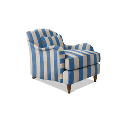 Felix Armchair with Fixed Back in Cornish Blue Stripes