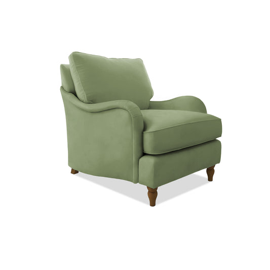 Felix Armchair with Loose Back Cushion in Moss Linen