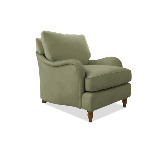 Felix Armchair with Loose Back Cushion in Sage Linen