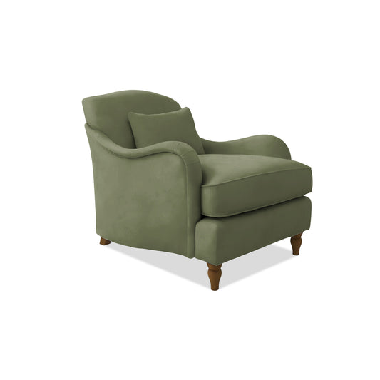 Felix Armchair with Fixed Back in Taupe Linen