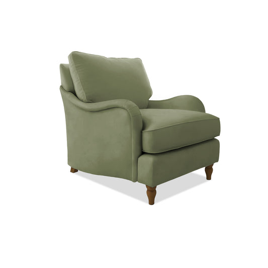 Felix Armchair with Loose Back Cushion in Taupe Linen