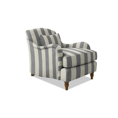 Felix Armchair with Fixed Back in Garden Grey Stripes