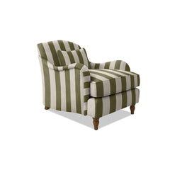 Felix Armchair with Fixed Back in Spring Green Stripes