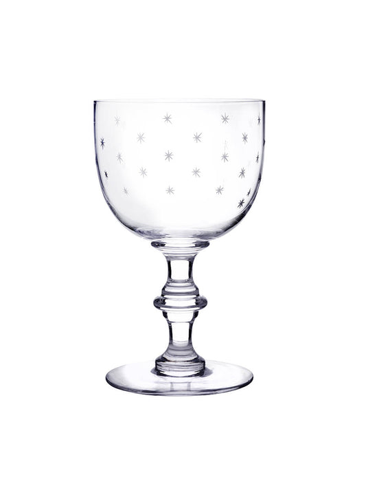 Four Wine Goblets with Stars Design by Vintage List