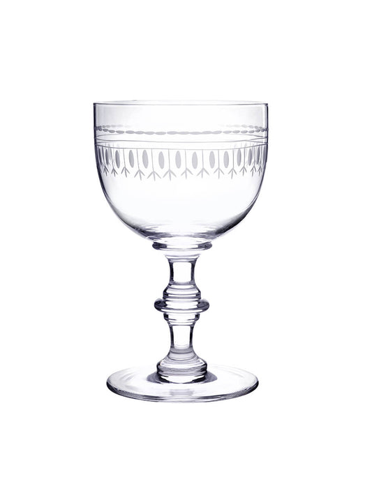 Four Wine Goblets with Ovals Design by Vintage List