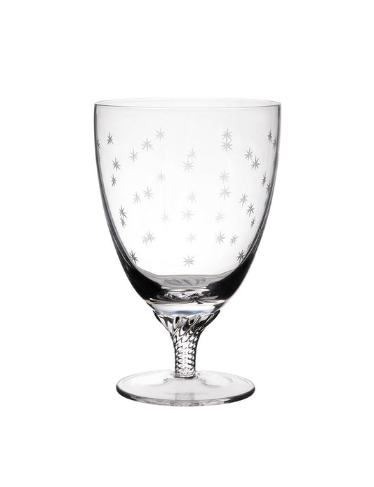 Six Bistro Glasses with Stars Design by Vintage List