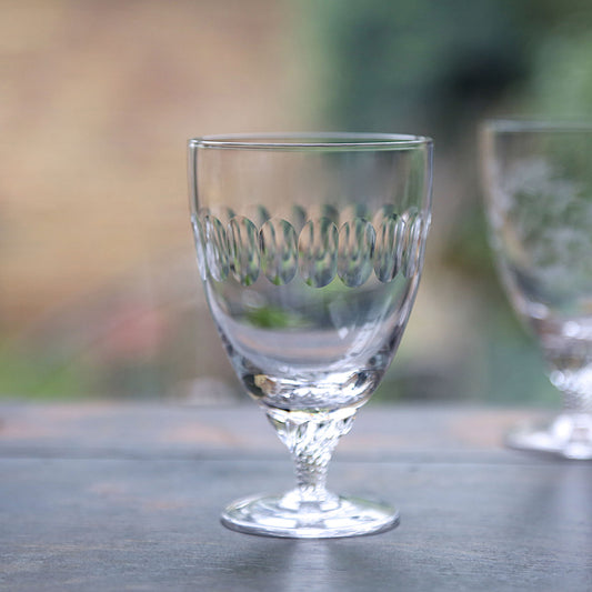 Six Bistro Glasses with Lens Design by Vintage List