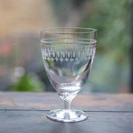 Six Bistro Glasses with Ovals Design by Vintage List