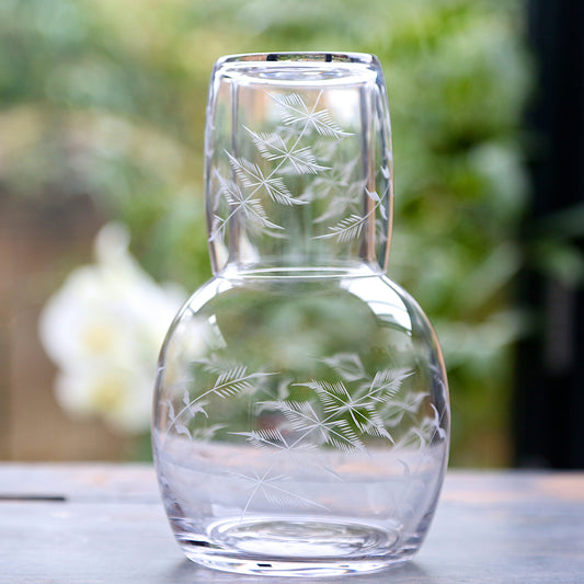 Carafe and Glass with Fern Design by Vintage List