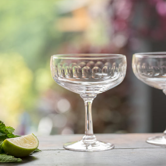 Four Cocktail Glasses with Lens Design by Vintage List