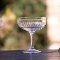 Four Cocktail Glasses with Ovals Design by Vintage List