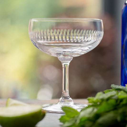 Four Cocktail Glasses with Spears Design by Vintage List