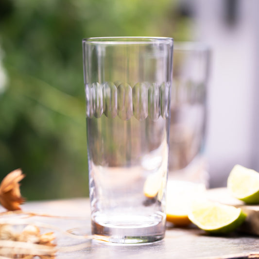 Four Highball Glasses with Lens Design by Vintage List