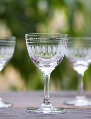 Six Liqueur Glasses with Ovals Design by Vintage List