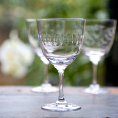 Six Wine Glasses with Lens Design by Vintage List