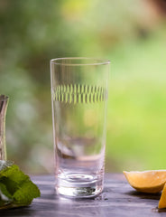 Four Highball Glasses with Spears Design by Vintage List