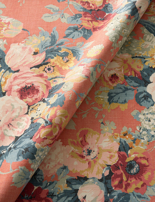 English Garden - Albertine - Coral Orange Fabric Sample