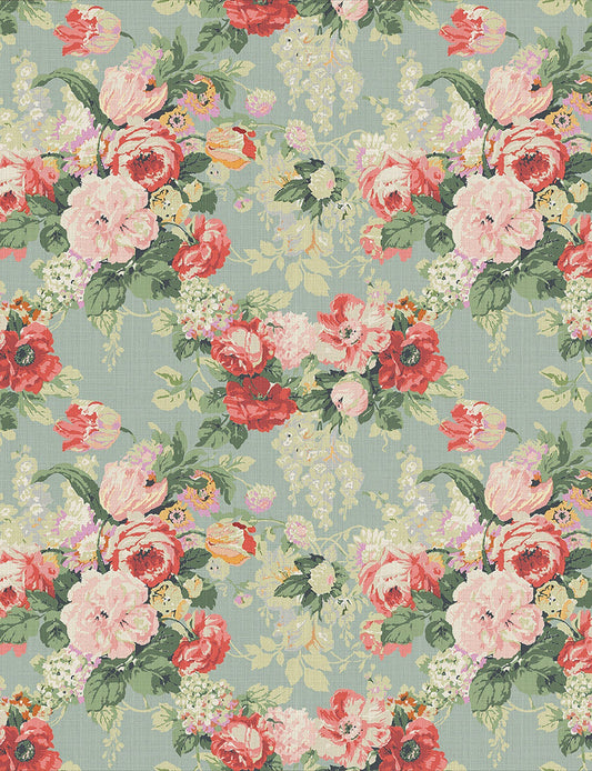 English Garden - Albertine - Grey Skies Fabric Sample