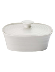 White Porcelain Covered Butter Dish