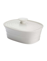 White Porcelain Covered Butter Dish