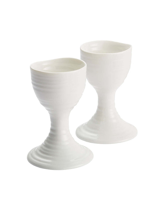 White Porcelain Egg Cups - Set of Two