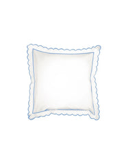 Blue Scalloped Square Pillowcase (65cm x 65cm)