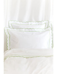 Green Scalloped King Size Duvet Cover