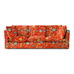 Coco 4 seater sofa with Self Piped Knife Edge cushion in Wildwood Pumpkin - Made to Order